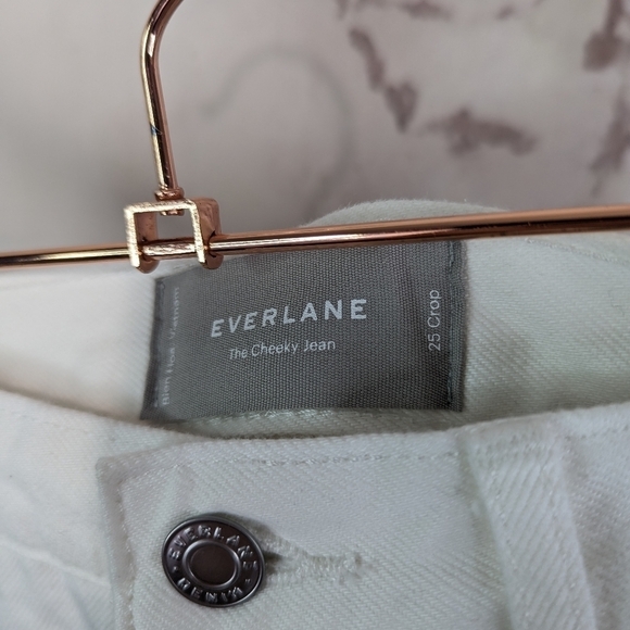Everlane Jeans Button Fly 90s Cheeky Straight Leg High Rise White Bone Reg - Picture 4 of 13